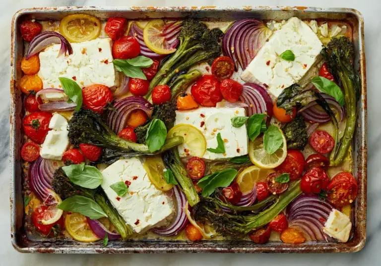 Feta al Forno con Broccolini, Pomodorini e Limone: la Cena Vegetariana Pronta in 25 Minuti
