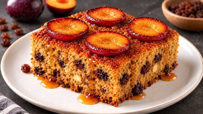 Senza farina né zucchero! Torta di prugne e avena, semplice e leggera
