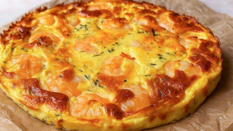 Torta SENZA farina: 4 ingredienti | Senza pasta frolla | Zucchine/Gamberetti🥒